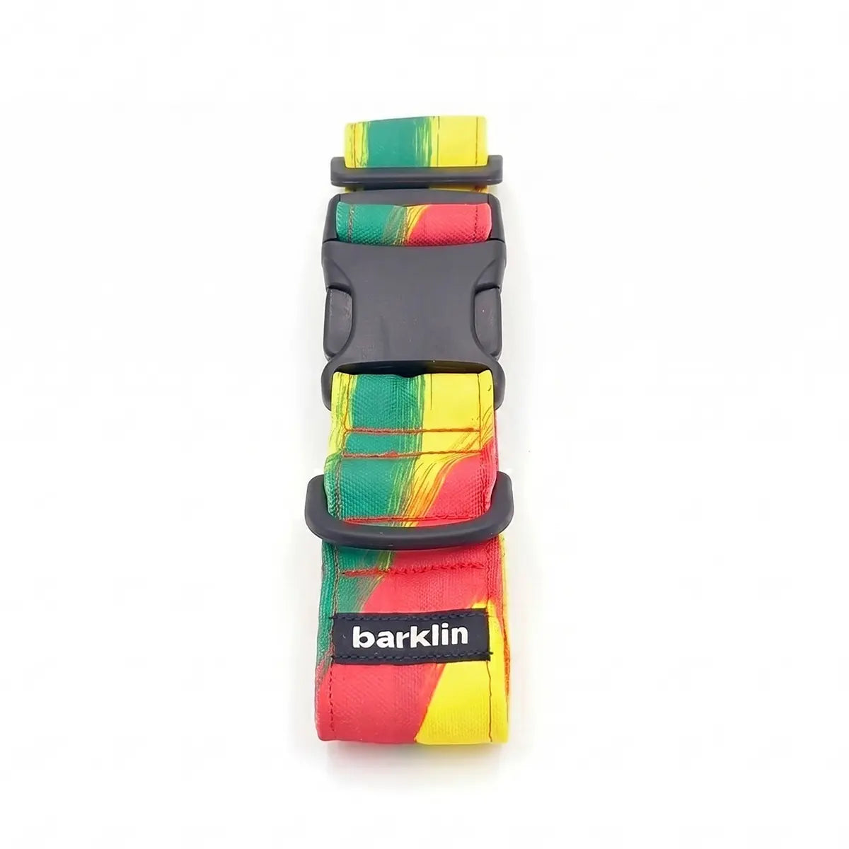 Breites Hundehalsband 4 cm Rhythm Muster mit ECONABLE recycelter Nylon Schnalle zeigt Side Release Struktur