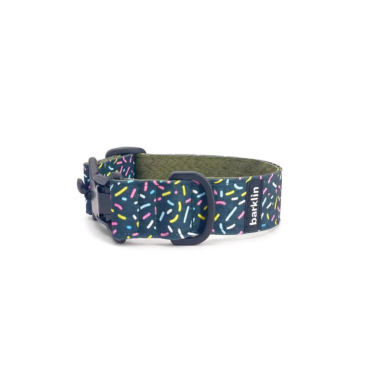 Breites Hundehalsband 4 cm Eighties Sugar Muster zeigt vollständige Bogenstruktur und Breitenprofil