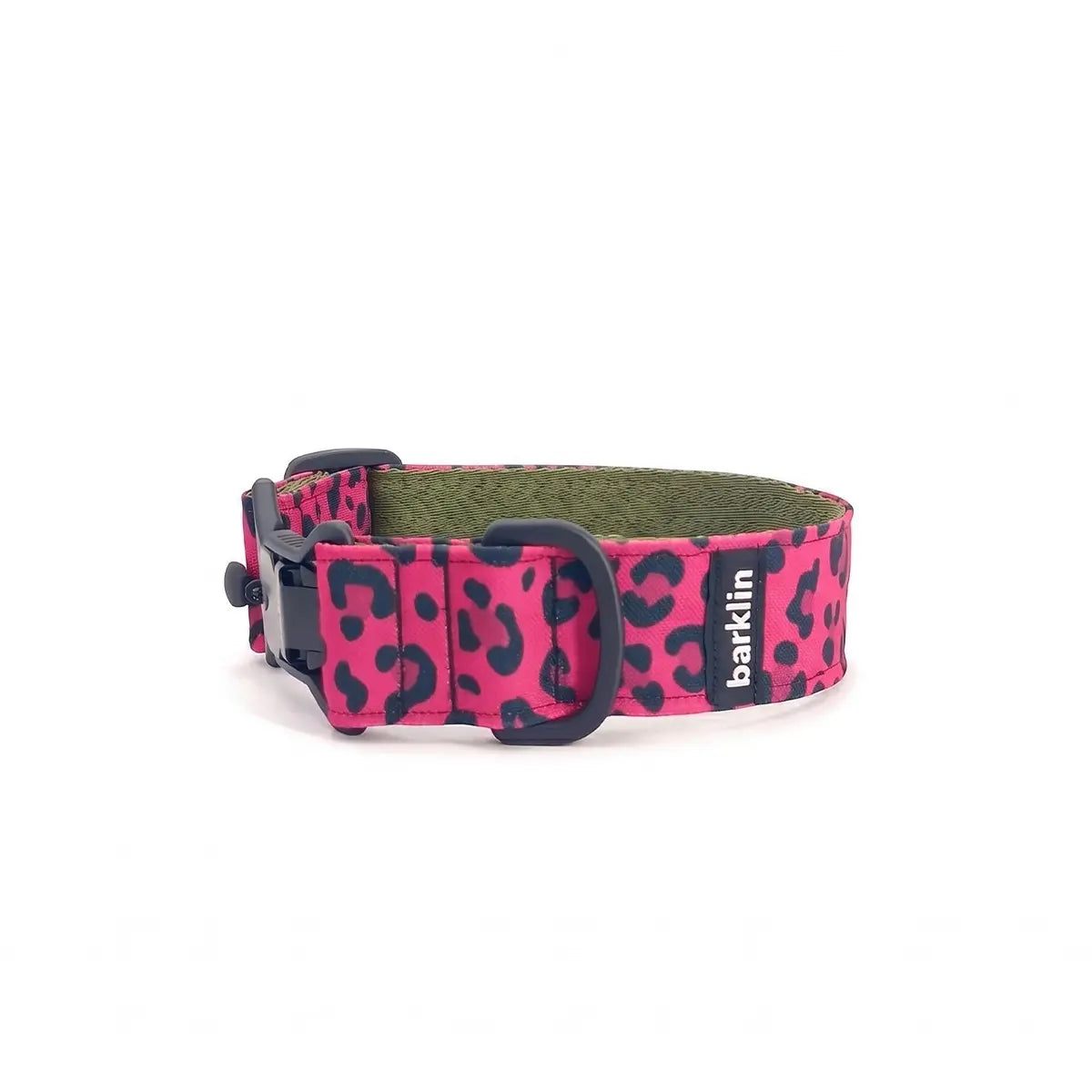 Breites Hundehalsband 4 cm Pop Leopard Muster zeigt vollständige Bogenstruktur und Breitenprofil